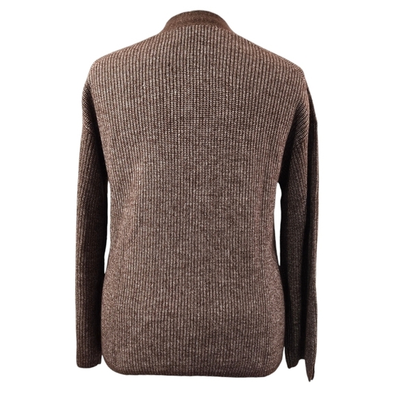 LOFT NWT Brown Red Ribbed V-Neck Cardigan Drop Shoulders Cozy Soft - Picture 2 of 9